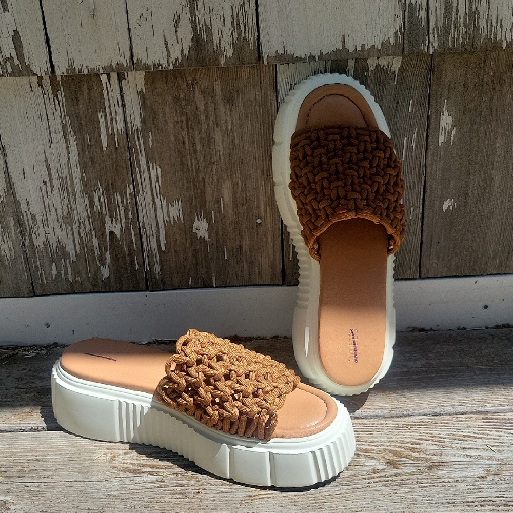 Maeve By Anthropologie Soft Rope Crochet Platform Slide